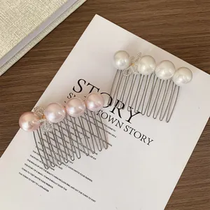 Französischer Eleganter Haarkamm Mit Perlenimitat Strass Schleife Metallzähne Haargabel Vintage Hochzeit Haaraccessoire Für Damen
