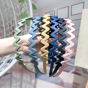Matte Morandi Color Wave Hairband For Women Non-Slip Frosted Wavy Headband For Face Washing Daily Hair Accessory Jewelry
