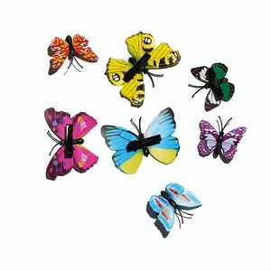 Set of seven colorful lifelike butterfly hair clips for versatile styling and bridal decor