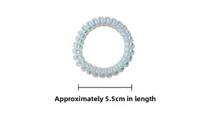 Elastico a spirale olografico spesso da 5,5 cm con finitura iridescente lucida