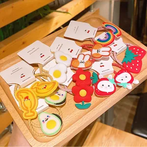 Simpatici Elastici per Capelli per Bambini con Motivo a Cartone Animato Avocado Fragola Fiore Fasce Elastiche per Neonati