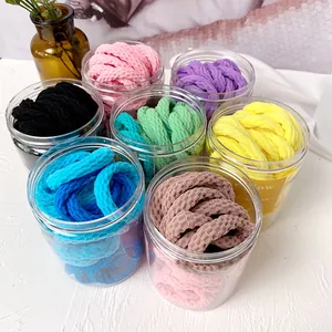 Élastiques à Cheveux Élastiques de Style Coréen Couleurs Bonbon Sans Couture Scrunchies Texture de Vagues Maille Accessoires Cheveux Femmes Filles