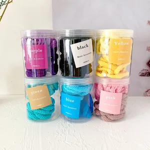 Lot d'élastiques à cheveux sans couture haute élasticité en pots pour accessoires femme