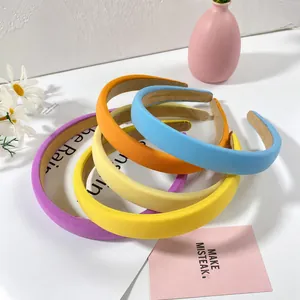 Serre-têtes fins en éponge pour femmes aux couleurs bonbon violet jaune orange et bleu
