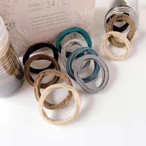 High elasticity seamless nylon hair ties in various Morandi earth tones for women