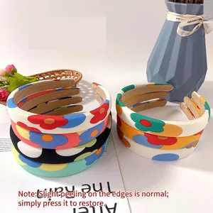 Lot de serre-têtes rembourrés à fleurs avec motifs colorés pour femmes et filles style nordique