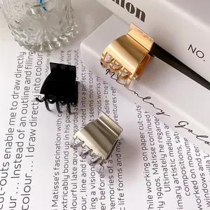 Minimalistische Metall Haarkrallen Kleine Matte Haarklammern Elegante Geometrische Pferdeschwanz Halter Haarschmuck Für Damen