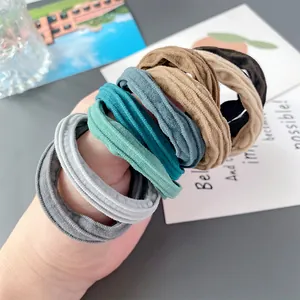 High Elastic Seamless Hair Ties For Women Thickened Ribbed Texture Ponytail Holder No Damage Stretch Hair Bands Daily Hair Accessories