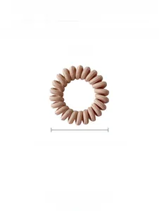 Détails de l'élastique à cheveux spirale beige texture tricotée diamètre 4.5cm