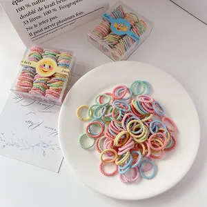 Coleteros elásticos de colores para niñas, gomas de color macaron en cajas de regalo