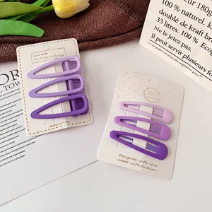 Matte purple teardrop hair clip set in gradient shades for girls and women