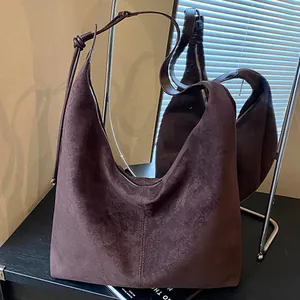 Μεγάλης Χωρητικότητας Τσάντα Tote Hobo από PU Όψη Σουέτ Για Γυναίκες Βίντατζ Αστική Μινιμαλιστική Τσάντα Ώμου Λεοπάρ Τσάντα Χειρός Ταξιδιού
