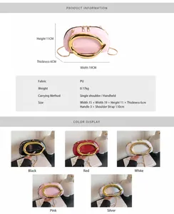 Détails du sac à main compact en similicuir avec poignée dorée et dimensions