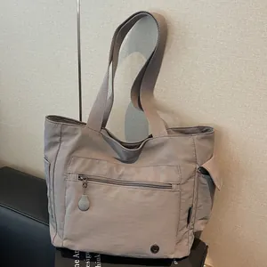 Large Capacity Waterproof Nylon Tote Bag For Women Multi Pocket Casual Simple Commuting Shoulder Bag Daily Fashion Handbag