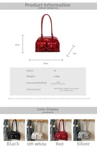 Detailed chart showing PU shoulder bag dimensions 26x15x7cm and weight 0.29kg