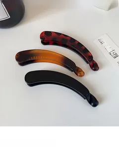 Lot de trois pinces à cheveux banane en couleurs écaille de tortue et ambre poli