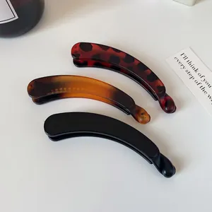 Lot de 3 pinces à cheveux banane en imprimé léopard, ambre dégradé et noir mat