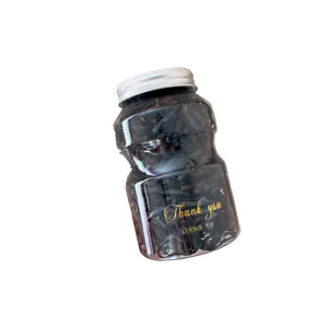 Jar of high elasticity black disposable hair ties with widened durable rubber bands