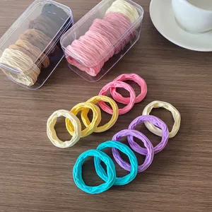 High elasticity seamless hair ties in macabre colors and container for girls