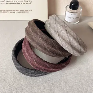 Lot de serre-têtes larges classiques en sergé pour femmes au style volumineux