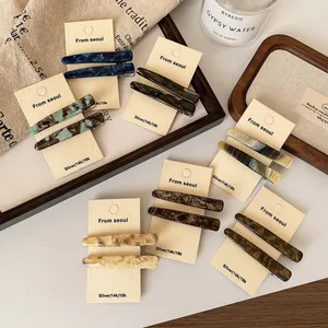 Barrettes à Cheveux Coréennes Vintage en Acétate Motif Marbre Élégante Pince à Cheveux Écaille de Tortue pour Femmes Accessoires Cheveux