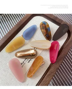 Détails de pinces à cheveux faites main en acétate aux couleurs Morandi variées