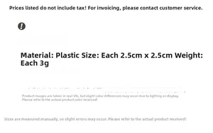 Specifiche dettagliate della molletta in plastica con dimensioni di 2,5 cm e peso di 3 g