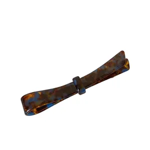 Elegant tortoise shell acetate hair clip with vintage marble texture for women