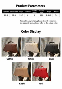 Guide des tailles du sac bandoulière ailes de chauve-souris avec dimensions et coloris
