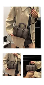 Detailed texture of dark brown woven retro Boston bag with silver metal buckle and strap