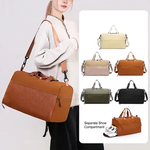 Versatile travel bag with independent shoe compartment and adjustable strap for fitness