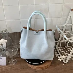 Sac Seau Minimaliste Pour Femmes Effet Daim Style Coréen Sac Bandoulière Sac à Main Avec Pochette Intérieure Assortie