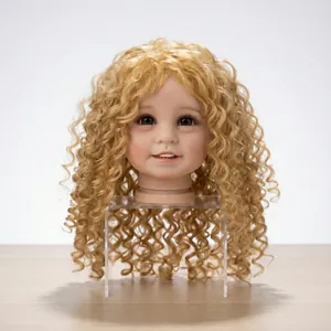 Reborn Doll Wig Faux Mohair Long Curly Hair With Bangs DIY Realistic Doll Hair Accessories For Toy Dolls Hairpiece