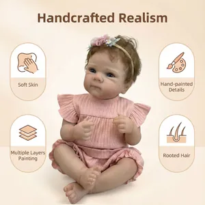 Bambola Reborn Realistica 18 Pollici Fatta a Mano in Vinile Simulazione Neonato Giocattolo per Bambini Regalo Compleanno