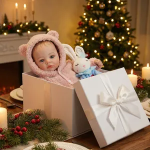 Lifelike 49cm Meadow reborn baby doll with 3D skin veins in a festive gift box
