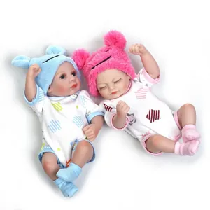 Mini Reborn Baby Doll Full Silicone Realistic Newborn Babies Washable Blue Pink Outfits Bath Toys For Kids Girls Birthday Gift
