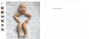 Detailed DIY unpainted vinyl silicone reborn doll kit with head and limbs for 18-20 inch dolls
