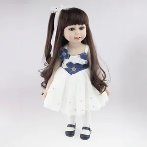 Realistic Reborn Baby Doll Long Curly Hair Princess Dress Soft Plastic Body Washable Realistic Toddler Girl Doll With Clothes Accessories Gift