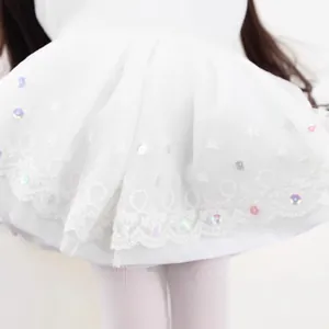 Cute 18-inch princess doll in white lace dress with sequins and intricate embroidery