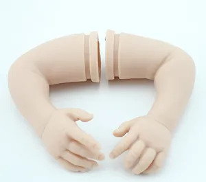 Detailed realistic vinyl baby doll arms with precise skin textures and joint grooves