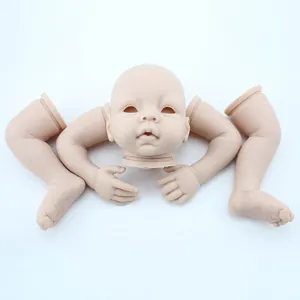 Unassembled DIY reborn baby doll kit with head and limbs made of soft vinyl material
