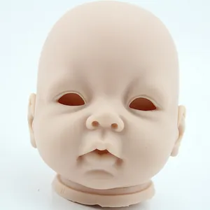 DIY silicone doll head mold with realistic facial features and skin texture for reborn dolls