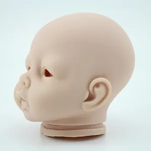 Realistic vinyl reborn doll head mold for DIY crafts with detailed facial features