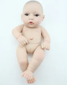 Detailed close-up showing realistic skin folds and lifelike features of a soft baby doll