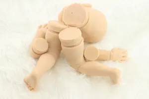 DIY reborn baby kit featuring realistic soft silicone head and limbs with skin folds