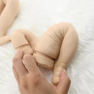 Realistic soft solid silicone reborn doll leg mold with detailed skin texture and wrinkles
