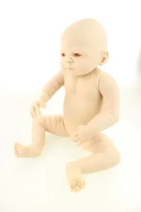 Unpainted full body silicone reborn doll kit with realistic newborn skin details
