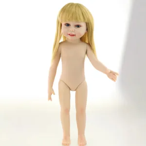 18 inch realistic blonde doll with blue eyes and fair skin in a standing pose