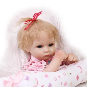 Muñeco Bebé Reborn Realista Traje Rayas Rosas Miembros Silicona Suave Cuerpo Tela Pelo Mohair Con Chupete Biberón Almohada