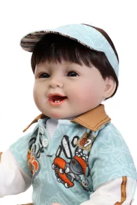 Detailed close-up of a realistic reborn doll featuring hand-painted lashes and brown hair